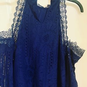 Navy lace top